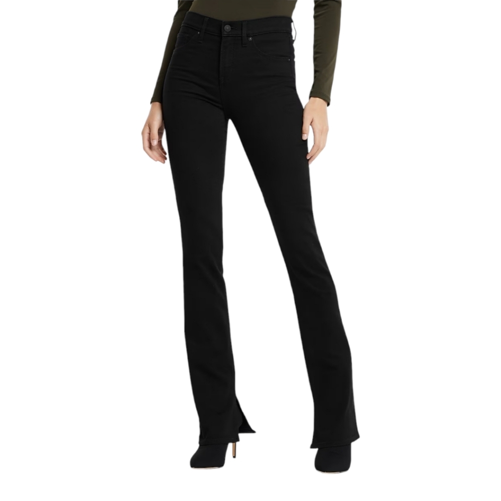 Express Skyscraper Mid Rise Jeans Womens 2R Double Black Denim Pants